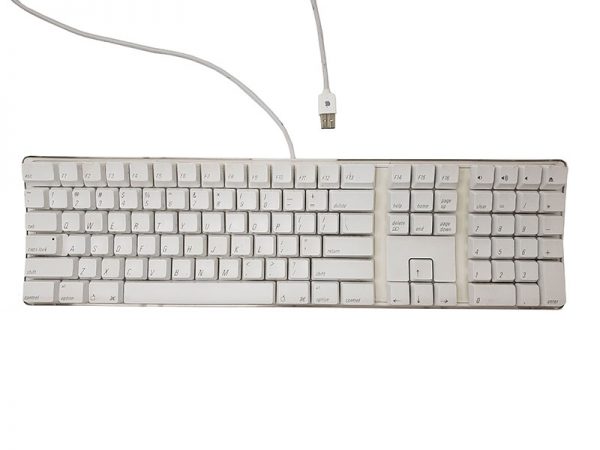 Apple USB Keyboard A1048 - with 2 USB ports - white, clean and fully working